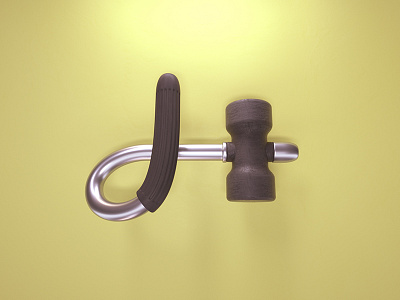 H = Hammer 36 days of type cinema4d h hammer illustration type typography