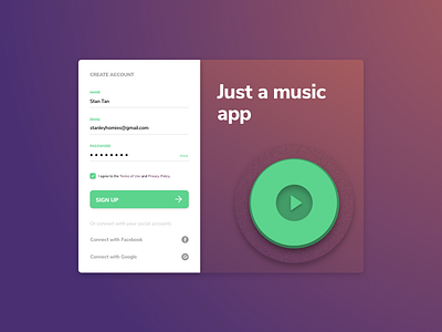 Daily UI #001 - Sign Up uiux
