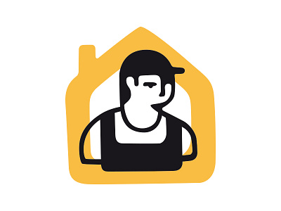 Building Engineer logo concept building concept engineer freeform house icon logo shadow worker