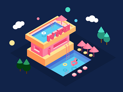 2.5d cute building 2.5d building illustrate illustrator ui uidesign