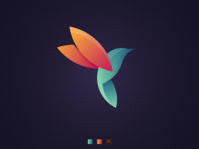 Colibri - golden ratio colibri design golden ratio gradient logo modern