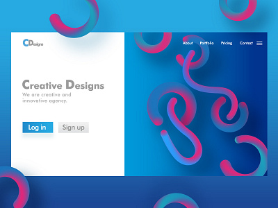 landing page abstract blue creative design gradient landing page pink purple