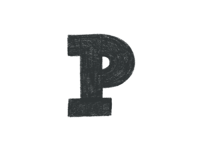 P hand lettering letters p type