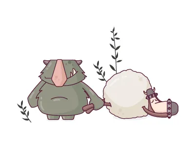 Character Illustration character game illustration sheep troll vector viking warrior