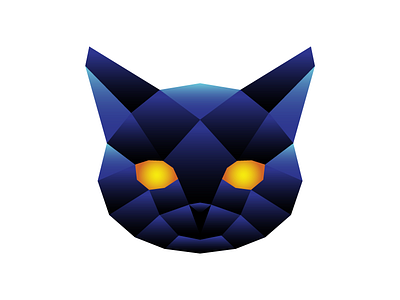 Requiem animal logo black cat bombay cat cat logo gradients illustrator low poly requiem