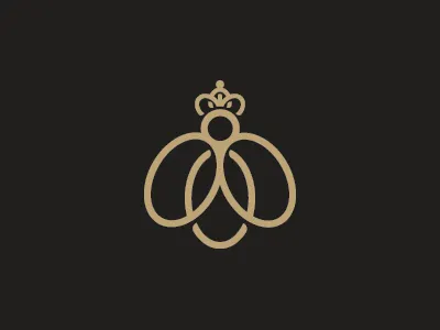 Queen Bee Logo bee logo luxury monoline princes rich royal simple style