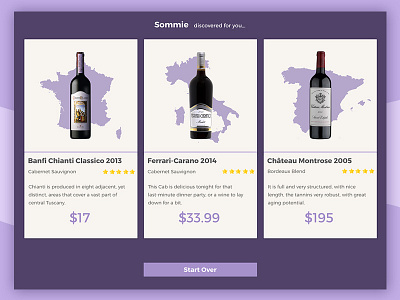 Sommie : ipad app : wine choice app bottle design glass illustration purple red screen search ui ux wine