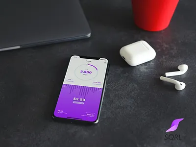 Sqrl Mockup dashboard finance fitness savings wellness