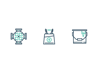 Manufacturing icons electrical icons illustration line art paint pipes resin varnish