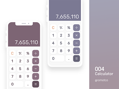 DailyUI 004 Calculator 004 dailyui day004