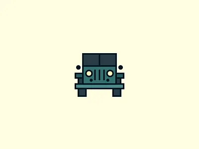 Old Jeep car flat illustration jeep old sketch