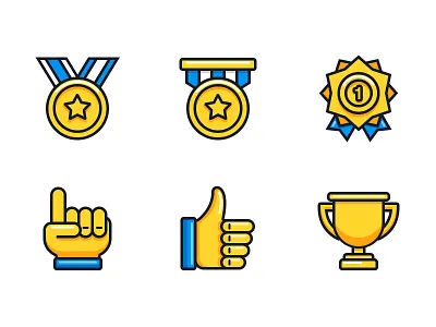 trophy first icon medal praise trophy