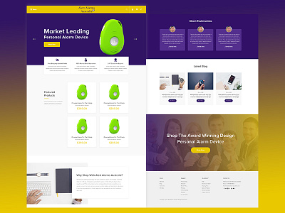 Alarm Device Ecommerce Site alarm alarmdevice ecommerce psd psdtemplate ui ux webdesign website