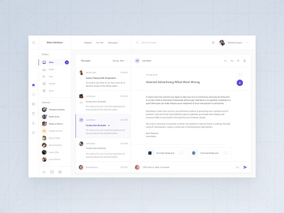 Messages Dashboard admin adobe xd app dashboard download psd sketch symbols ui blocks ui kit ux web