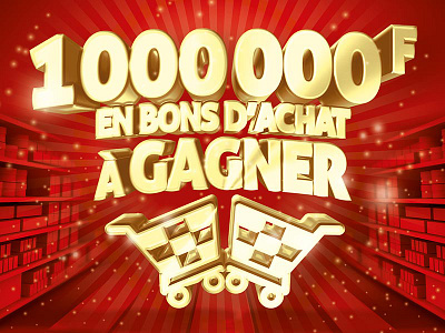 Shopping Cart Race 3d cart explosion gold letters million race retail shop shopping supermarket win