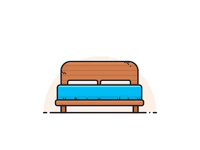 Bed 2d bed design icon illustration real estate ui vector