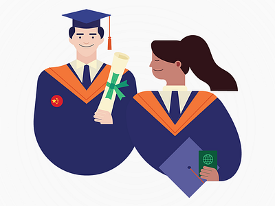 Scholarship china graphic illustration school startup university vector