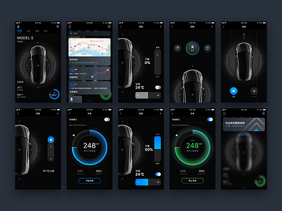 Knight Rider App app car charge control ios tesla ui ux