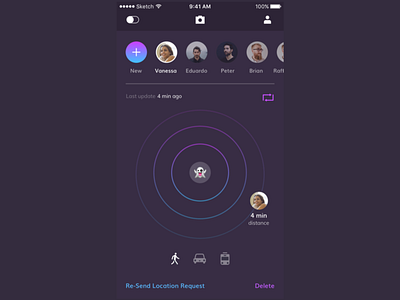 Where TF App Design app distance flat friends ios mobile social social network ui