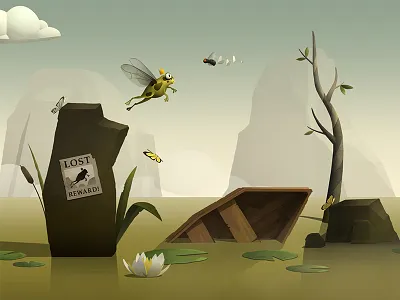 Runaway Toad drawing game art illustration mobile game photoshop swamp toad