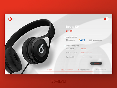 Daily UI 002 Credit card checkout challenge checkout dailyui web webdesign