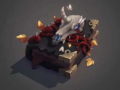 Concept of book cg concept art digital 2d game art illustration scull