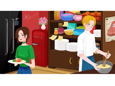 kitchen boy delicious dribbble food girl kitchen love