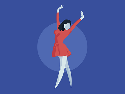 Dancing Pin-up dance dress girl illustration people pin up red vector