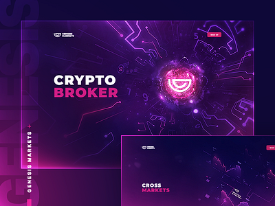 Genesis Markets - Landing Page blockchain broker crypto drawing exchange integration process icon design illustration tokens ui ux wallet web design