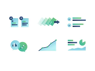 Icons data science gradient icons illustration
