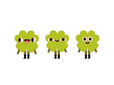 Lucky Guy character clover flat illustration leaf plant simple vector