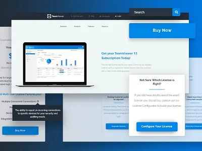 TeamViewer adobe illustartion landing page ui ux web design web development website
