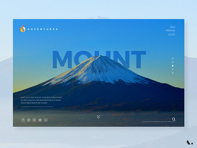 Adventures the Mountain view branding camera illustration landing layout page shop typography ui ux watch website