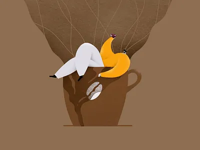 Coffee brown character chill chocolate coffee design fluid grain illustration man texture tritone