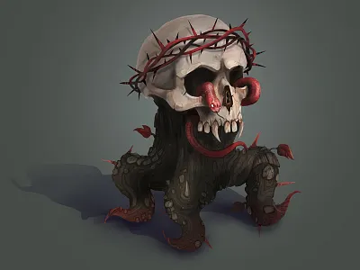 Concept of chest cg concept art digital 2d game art illustration scull