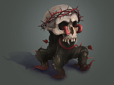 Concept of chest cg concept art digital 2d game art illustration scull