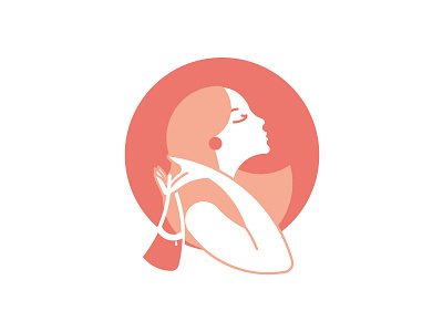 Shopping logo branding design girl graphic deisgn logo orange shopping
