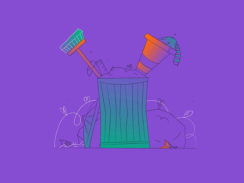 Y // 36daysoftype animation bins cone garbage illustration loop raccoon rubbish subtle trash type typography