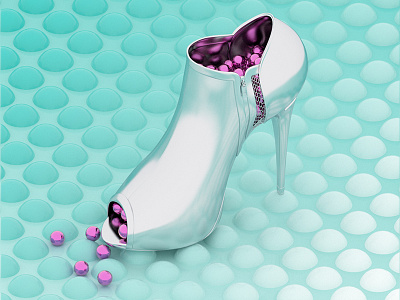 Silver heel. 3d c4d cinema4d heels heelsaddict jewelry maxon maxon3d motiongraphics redshift redshift3d silver