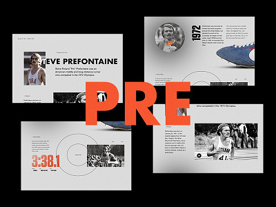 Pre biography graphic design history interactive nike prefontaine sports timeline typography web design