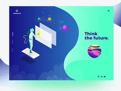 Tomorrow - Think the future app flat design future illustration sketchapp ui design user experience