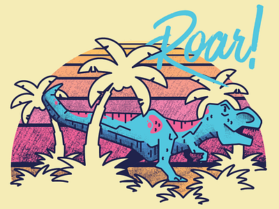 Roar dino dinosaur retro t rex trex vintage