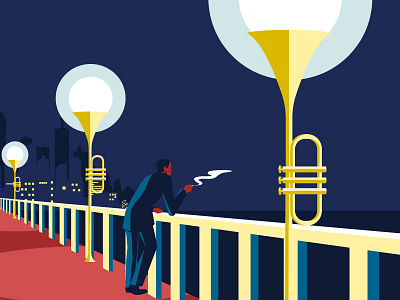 Jazz III — color illustration jazz music vector