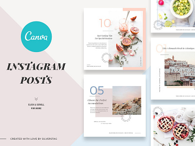 CANVA Food & Travel Instagram Posts canva canva post canva template creative fashion instagram instagram post instagram post template instagram templates modern travel travel instagram