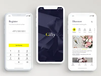 Gifty app ecommerce gift ios iphone x iphonex mobile shopping social ui user experience ux