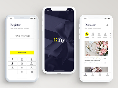 Gifty app ecommerce gift ios iphone x iphonex mobile shopping social ui user experience ux