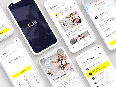 Gifty app ecommerce gift ios iphone x iphonex mobile shopping social ui user experience ux