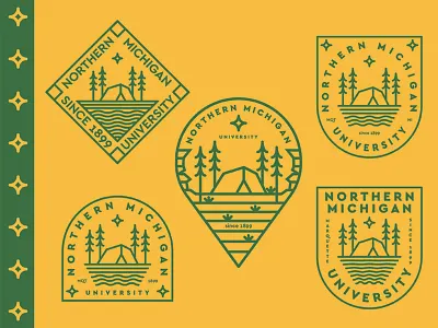 Northern Michigan University badge line michigan northern michigan single weight