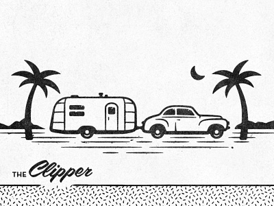 47 Airstream Clipper 1950s airstream distressed illustration retro summer vintage