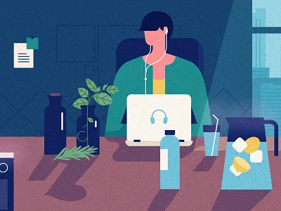 Just Don't Say it illustration music office rest water